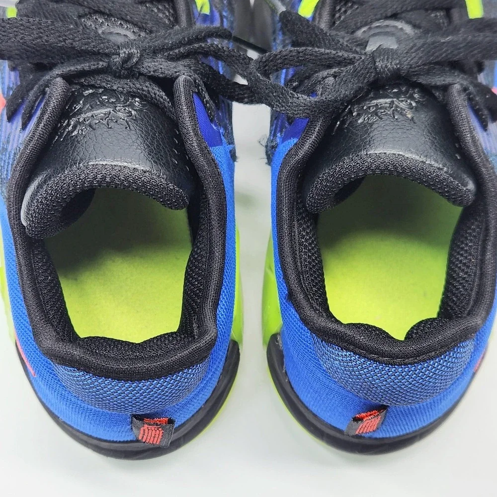 Nike LeBron Shoes Kids Size 2 Blue Black Neon Basketball Sneakers DD0424-405